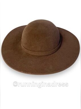 Vintage Hand Blocked Makins New York Felt Chocolate Brown Hat With Bow Hat Band